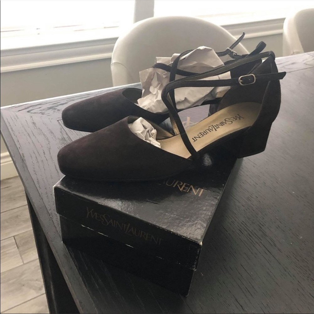 YSL Yves Saint Laurent suede shoes